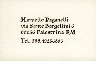 Biglietto da visita in Gotico Italiano