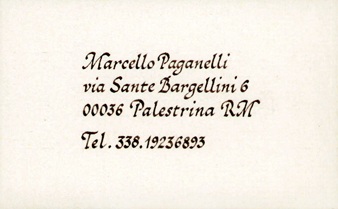 Visiting card in Italic Script